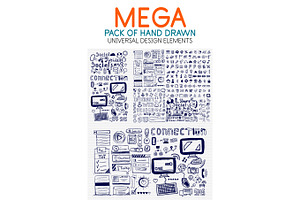 Vector Mega Collection Of Hand Drawn Technology Elements