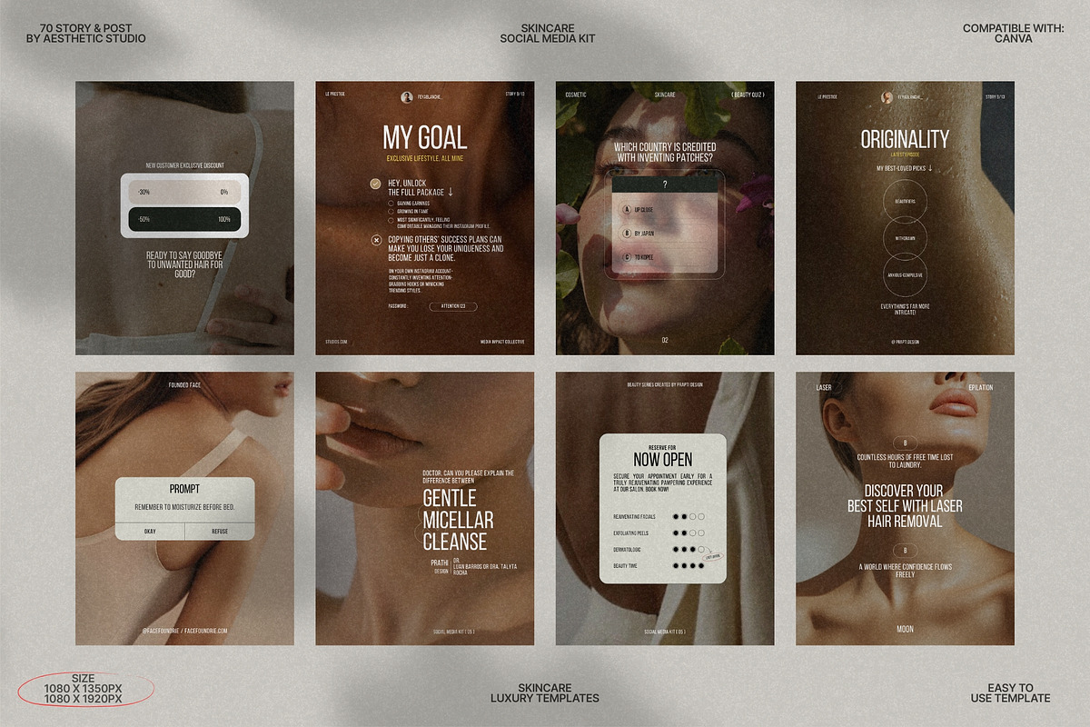 Modern Skincare Story and Post Set preview 4