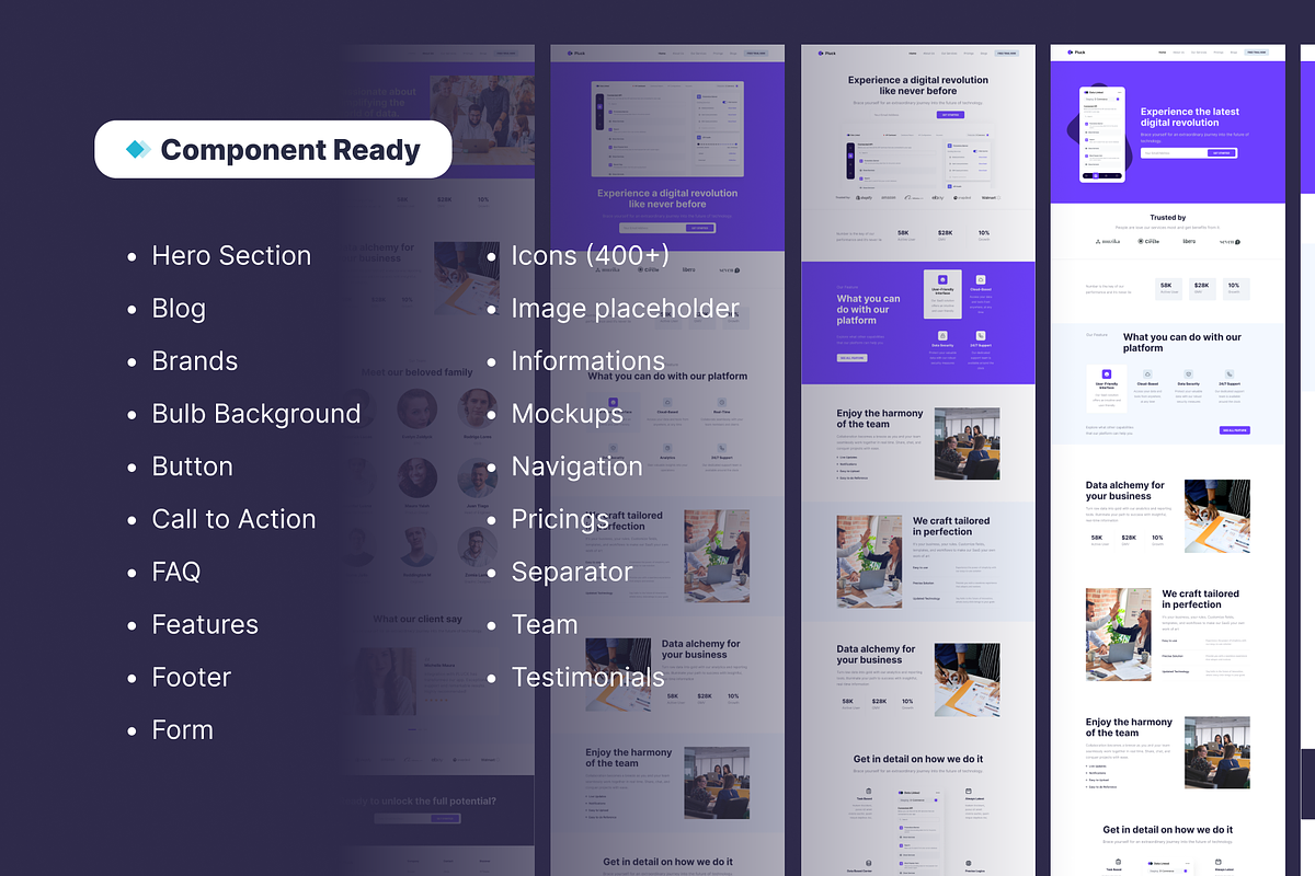 Saas Landing Page Kit Dekstop, a Landing Page Template by Design Beaker (Photo 3 of 4)