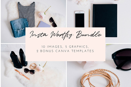 Fashion styled photo bundle | 1 stock photo containing social media and