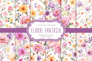 Floral Fantasia Seamless Patterns