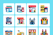 Flat Buildings Icons, a Duotone Icon by Prosymbols (Thumbnail 5 of 8)