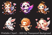 Cute Animals Cupid Valentines Day, a Seasonal Illustration by RobertsArt (Thumbnail 2 of 7)