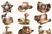 Watercolor Cowboy Clipart Bundle, a Person Illustration by BusyDaydesign (Thumbnail 3 of 9)