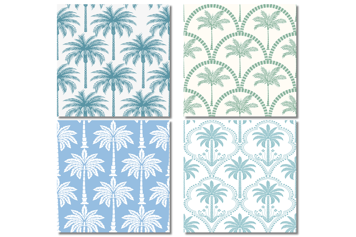 Palm Tree Tropical Seamless Patterns, a Pattern Graphic by wind mill (Photo 2 of 3)