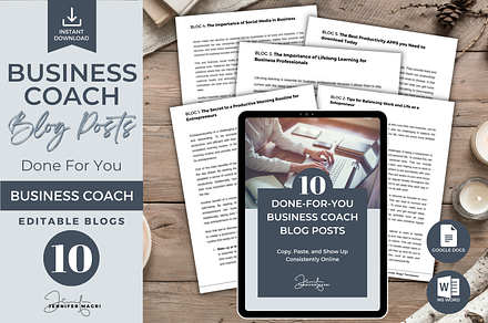 DFY BLOG POSTS FOR BUSINESS COACH, a Templates & Theme by Jennifer Magri Templates
