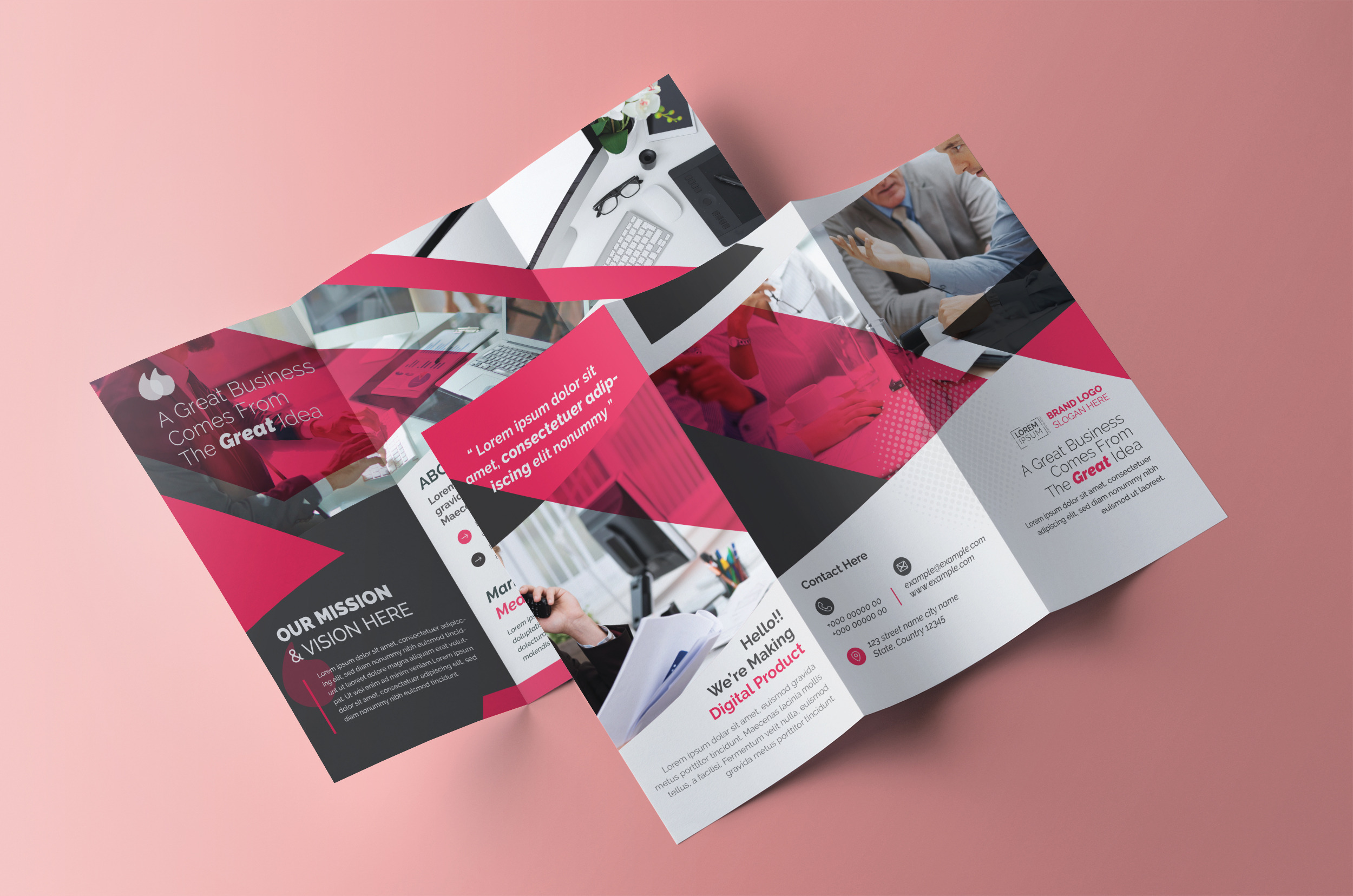 Trifold Brochure, a Brochure Template by Cristal Pioneer