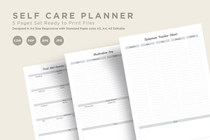 Self Care Planning Pages Set V-20, a Stationery Template by shahsoft