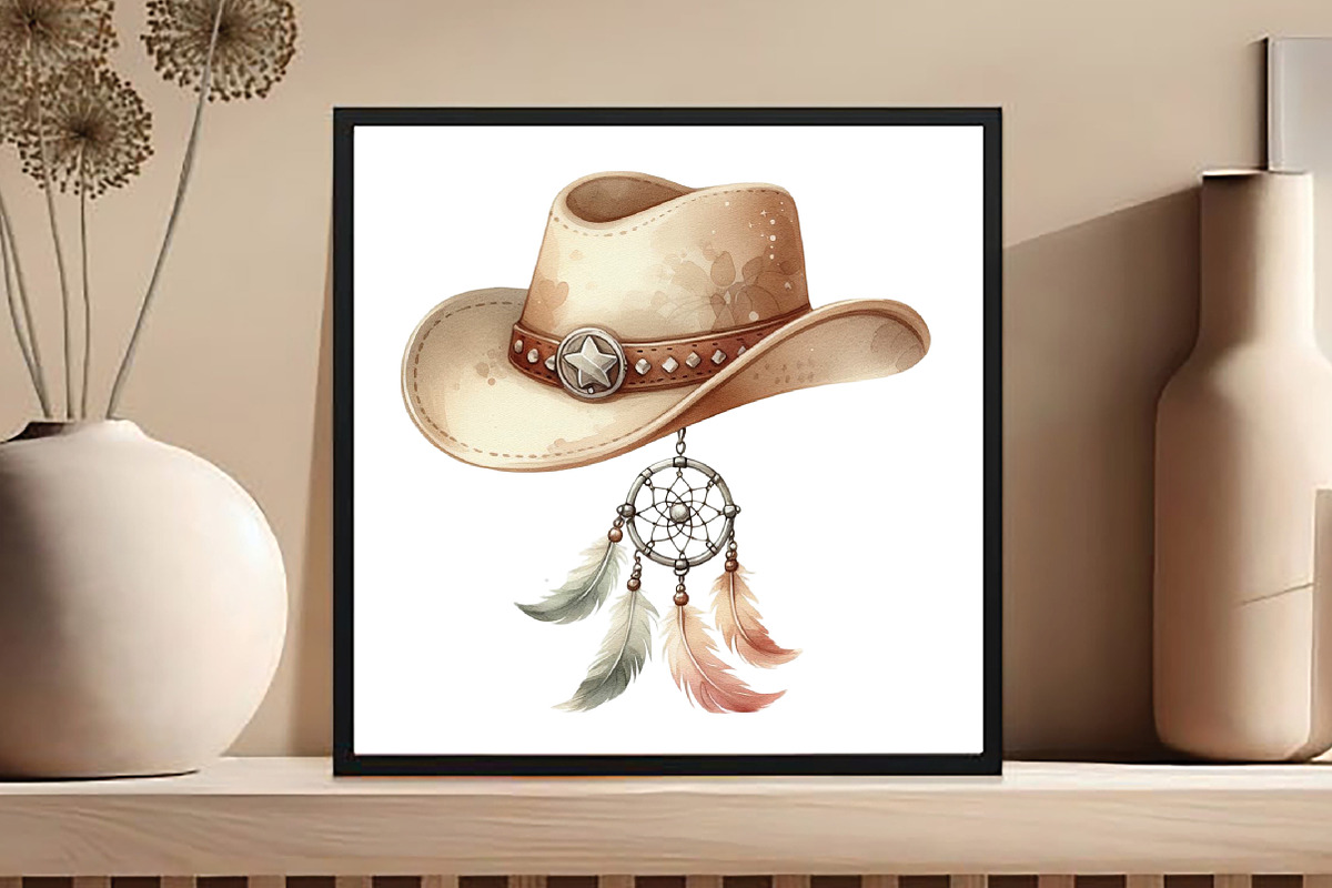 Cowboy Hat Boho Clipart, an Illustration by DreamCafeArt (Photo 6 of 6)
