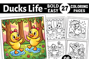 Bold and Easy Ducks Life Coloring, a Decorative Illustration by Ink Gallery (Thumbnail 1 of 8)