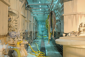 Industrial Processing Corridor with Pipes and Chemical Tanks, an Industrial Photo by Davizro's Market