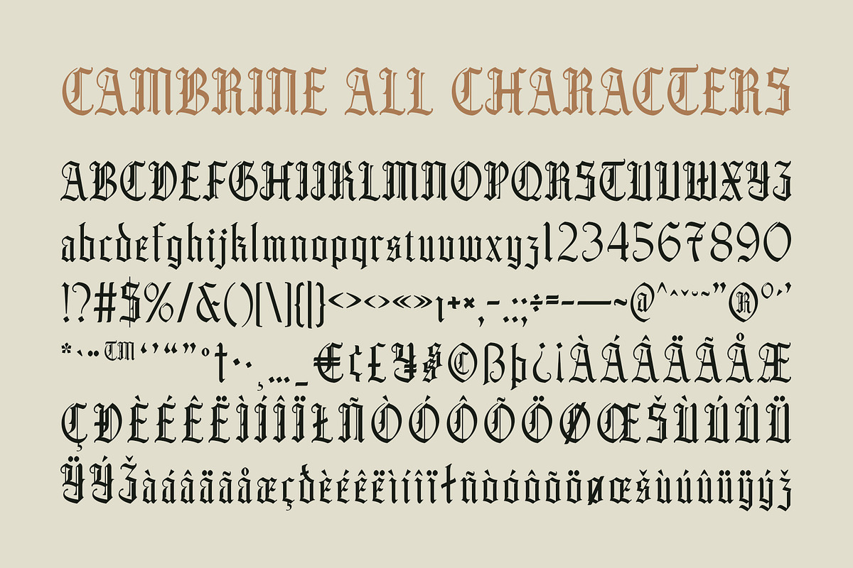 Cambrine – Blackletter Font, a Blackletter Font by Craft Supply Co. (Photo 8 of 8)