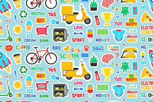 Cute Sticker Template Pattern