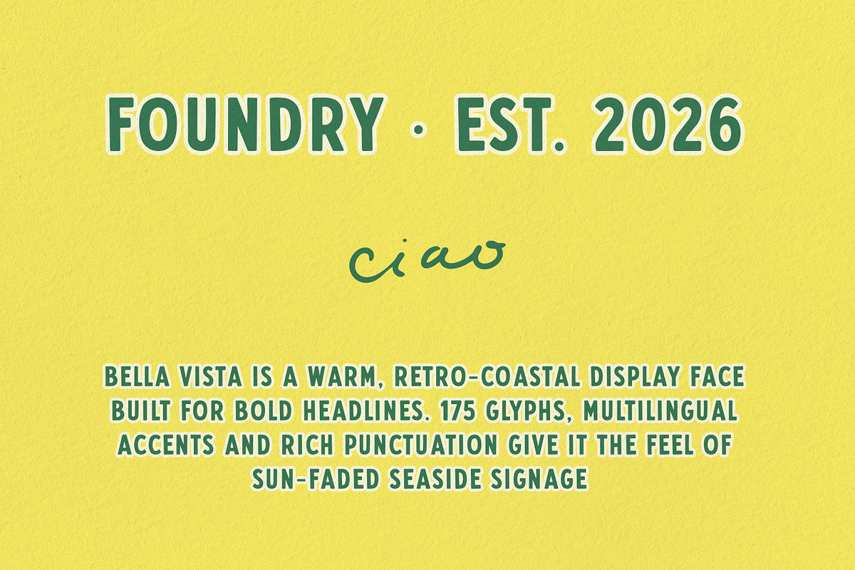 Bella Vista — Vintage Summer Display, a Sans Serif Font by pixelbuddha.net (Photo 7 of 8)