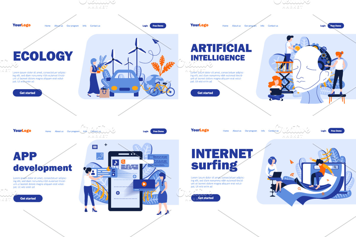 Flat Design Landing Page, a Finance Illustration by alexdndz (Photo 7 of 11)