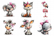 Animals with Pink Bow Clipart PNG, an Illustration by Daily.Designs (Thumbnail 2 of 7)