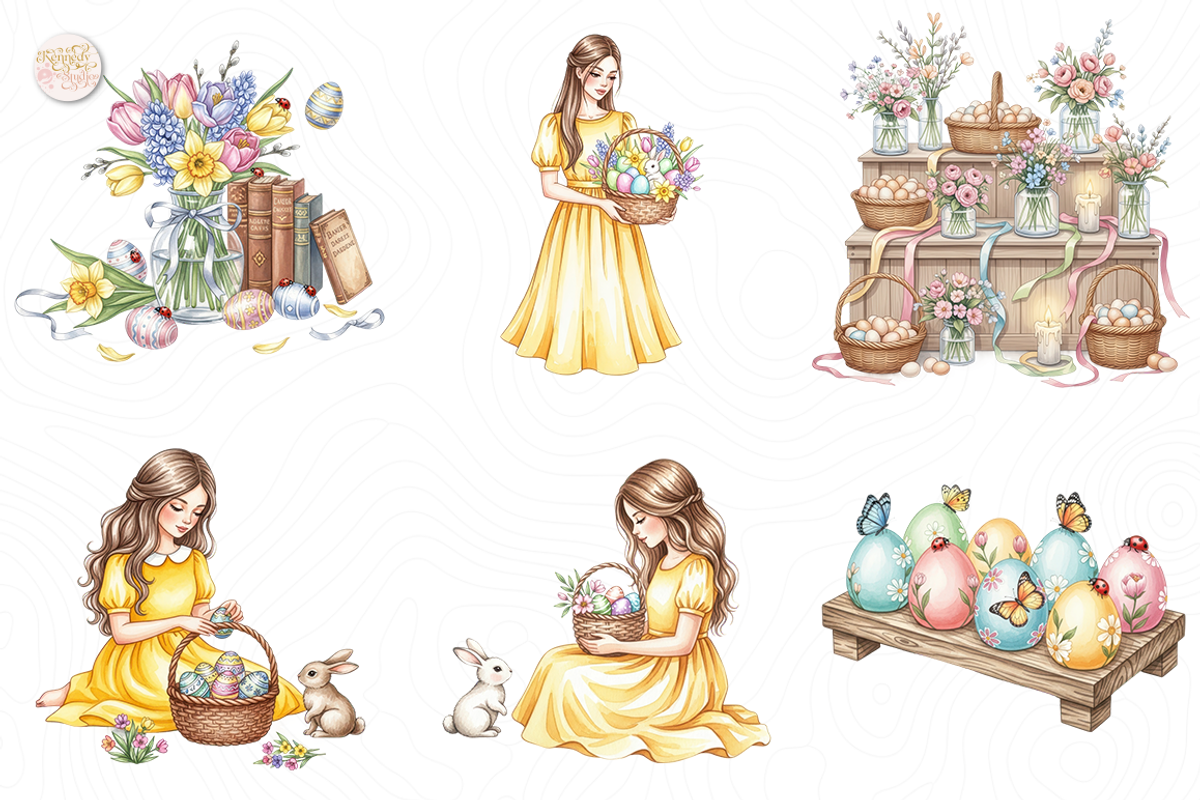 Happy Easter PNG Clipart Bundle., an Object Illustration by KennedyStudio (Photo 3 of 5)