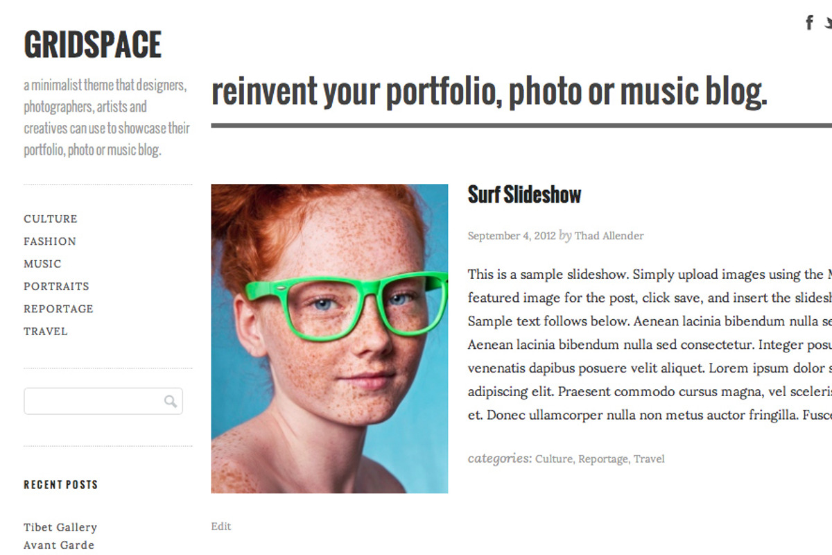 Gridspace, a WordPress Template by Graph Paper Press (Photo 3 of 4)