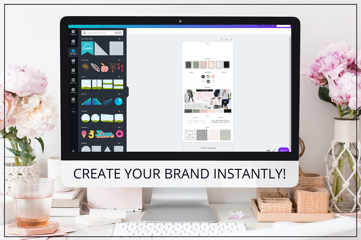 Branding Board Template Canva Uptown, a Branding & Logo Template by ...