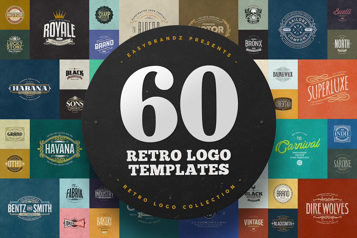 60 Logo Templates Bundle, a Branding & Logo Template by Easybrandz (Photo 1 of 4)
