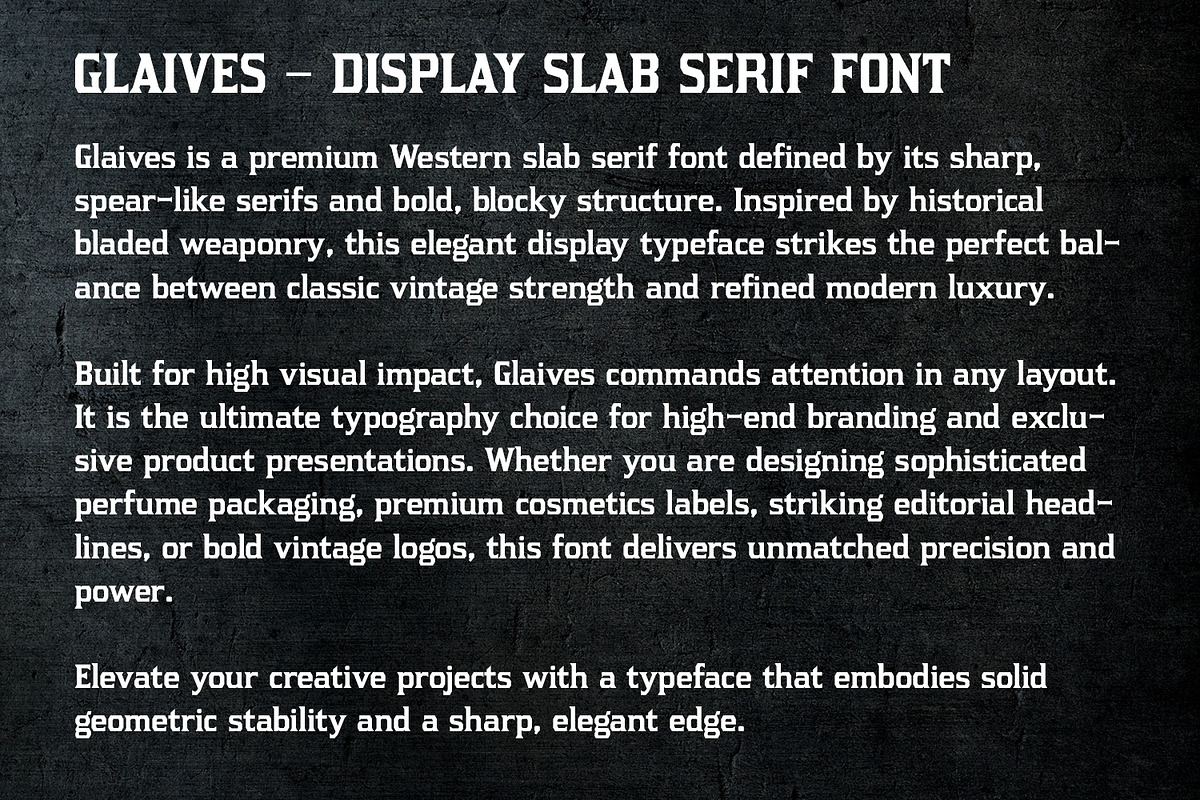 Glaives - Blocky Display Font, a Serif Font by OWPictures (Photo 7 of 8)