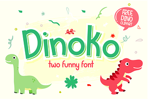 Dinoko - Cute layered font with dino