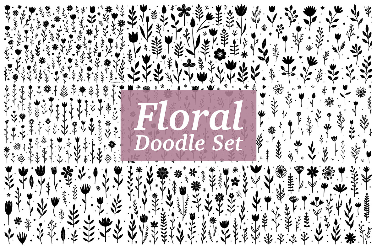 Minimalist Floral Doodle Pack, an Illustration by musafir_fashion