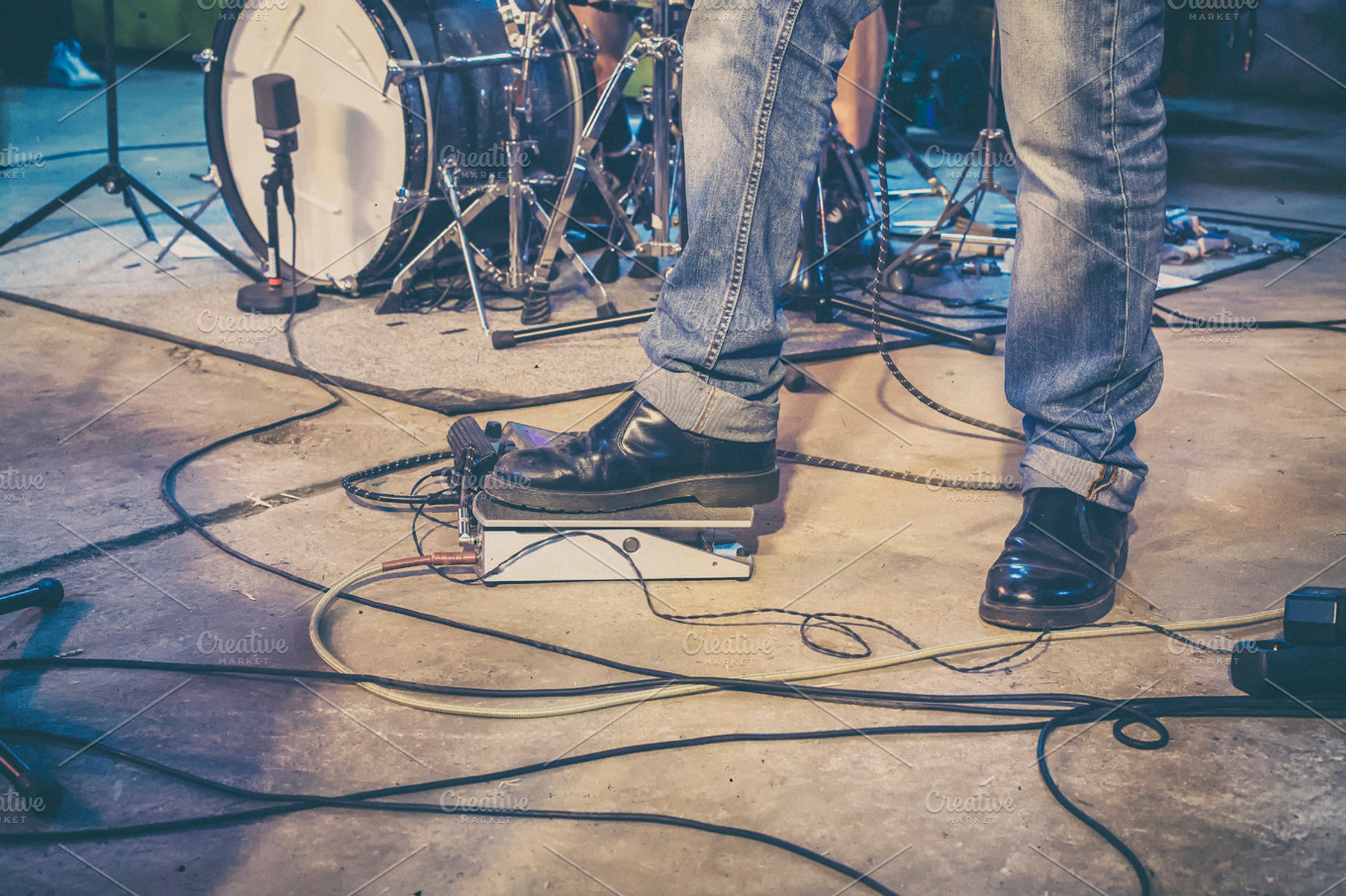 Rock And Roll Containing Pedal Guitar And Foot