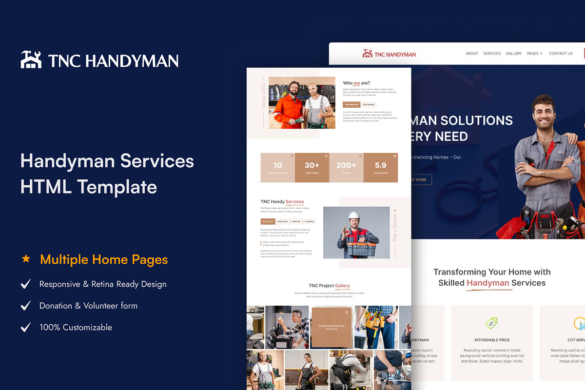 Handyman, Construction HTML Template, a HTML Template by TNCFlow (Photo 1 of 5)