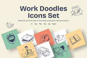 Work Doodles Icons, an Outline Icon by Vectors Market