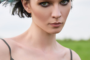 Outdoor portrait of beautiful girl containing girl, woman, and face