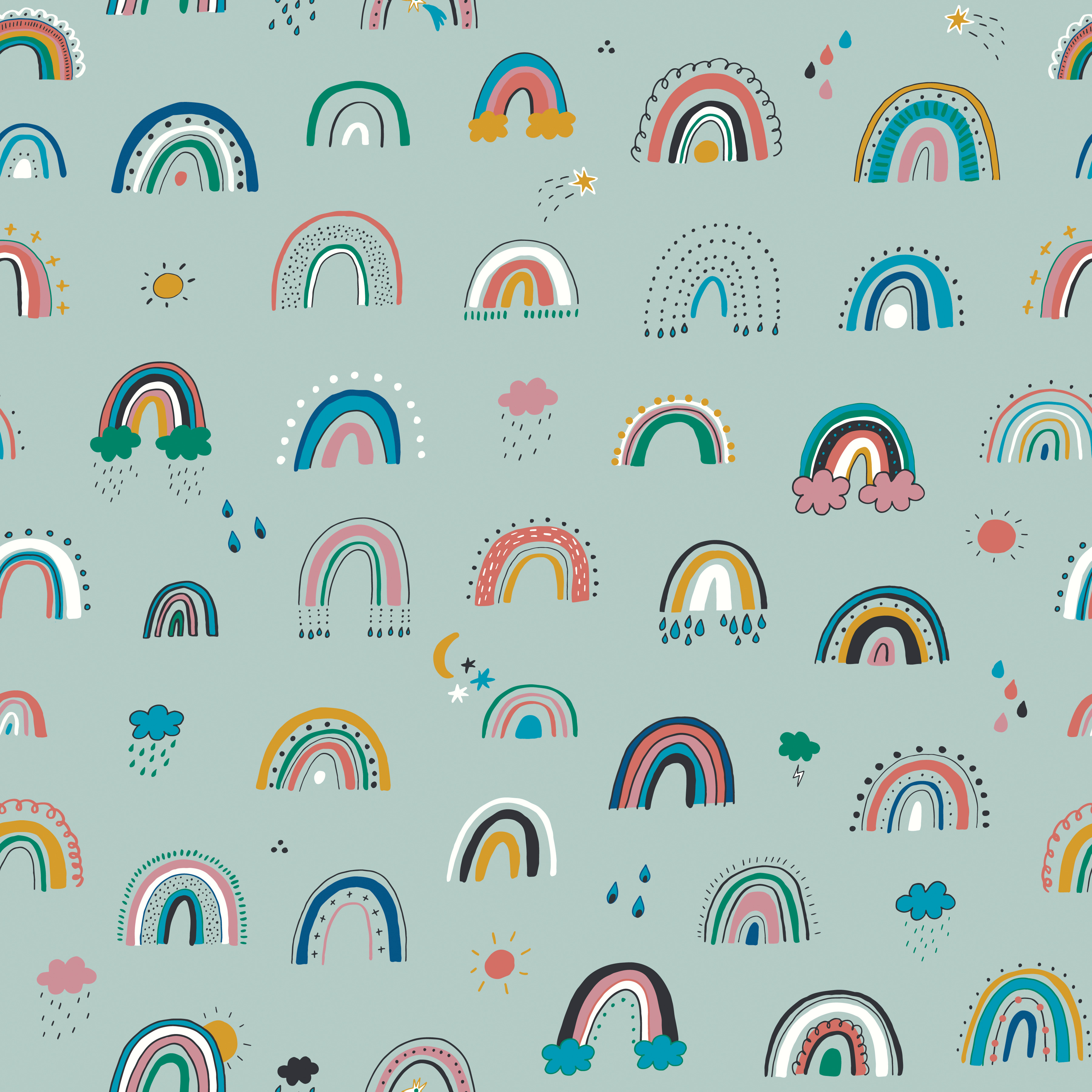 Rainbow illustrations and patterns