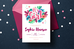 Baby Girl Shower Invitation