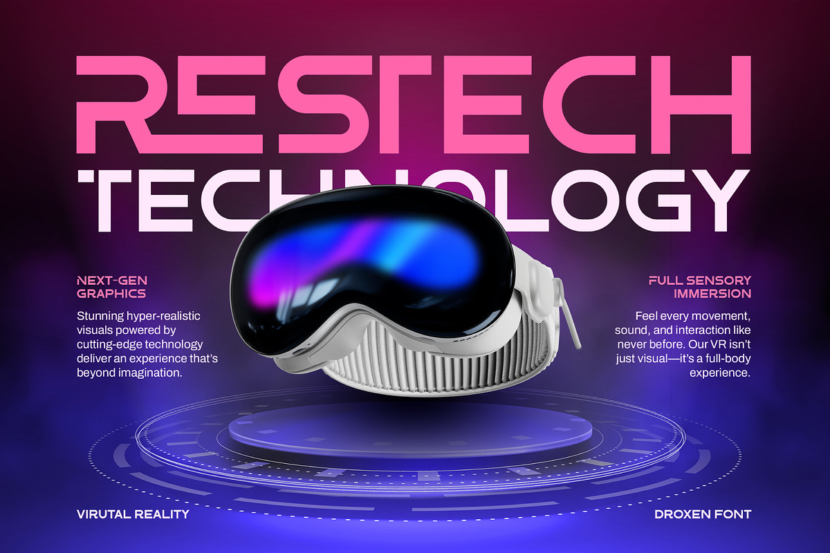 DROXEN - Futuristic Font, a Sans Serif Font by Salamahtype (Photo 3 of 8)