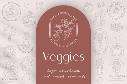 Veggies logo elements and templates