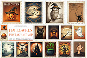 Halloween Postage Stamp Clipart, an Illustration by Designworld (Thumbnail 1 of 5)