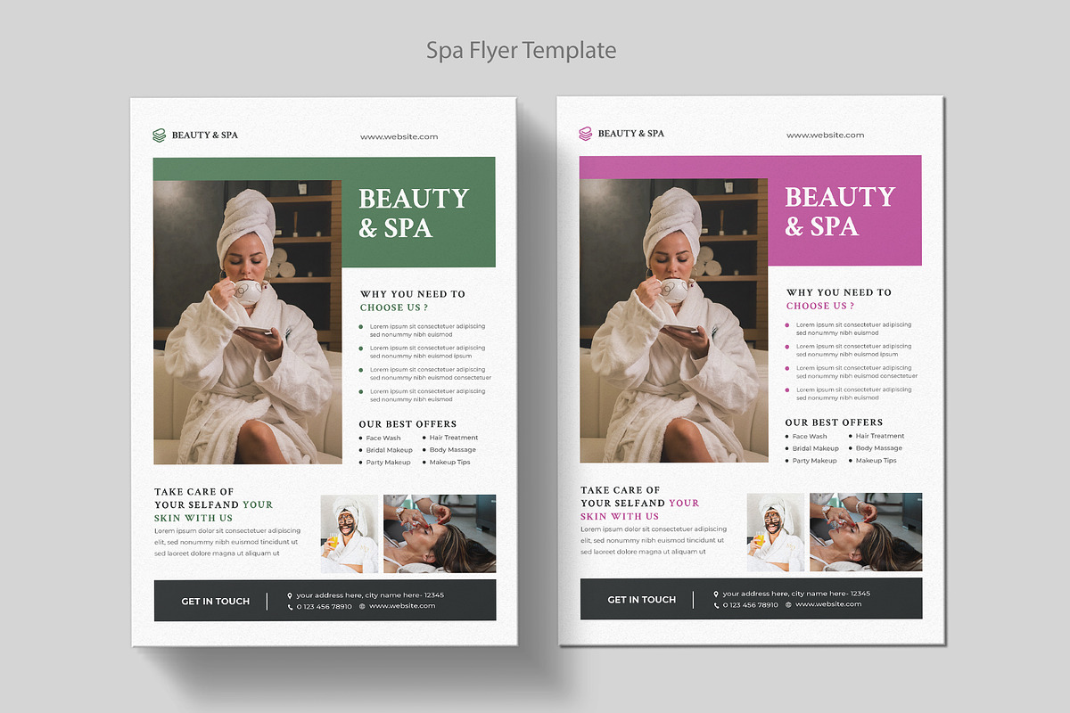 Spa & Beauty Care Flyer Template, a Flyer Template by Pixelpick (Photo 8 of 11)