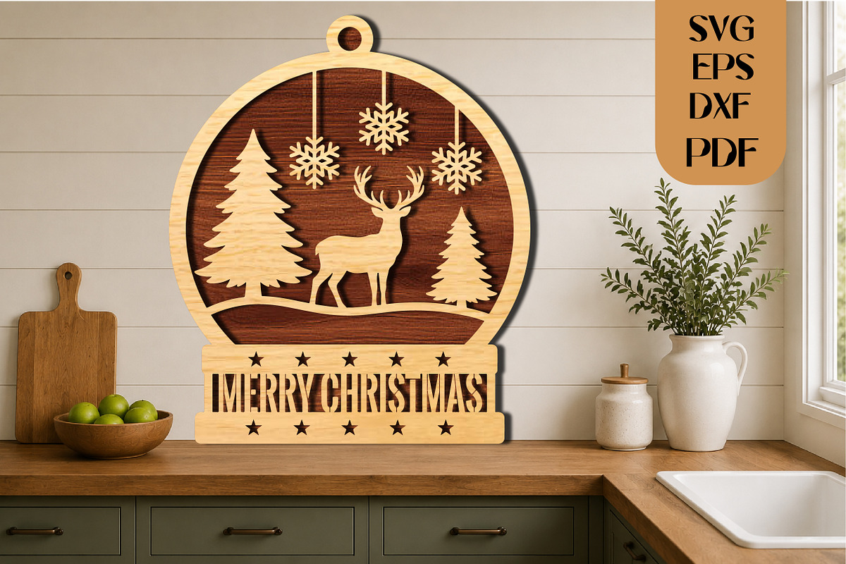Christmas Deer Laser Cut SVG, an Object Graphic by DreamCafeArt (Photo 3 of 4)