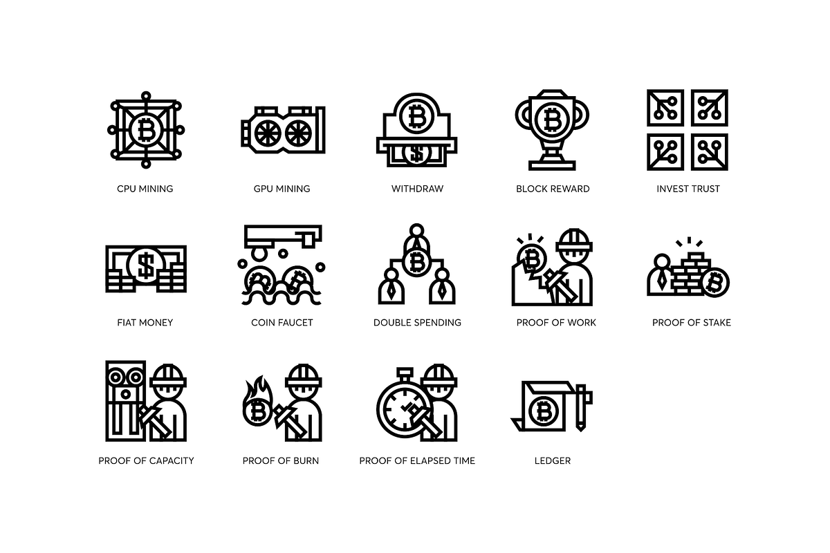 Bitcoin & Cryptocurrency Line Icons, an Icon by Flat Icons (Photo 5 of 5)