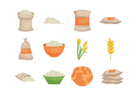 Rice and Grain Illustration Set preview 2