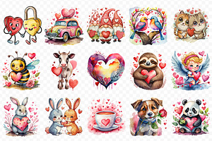 Valentine's Day Clipart Bundle PNG