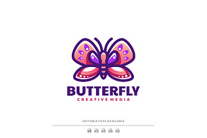 Butterfly Simple Mascot Logo