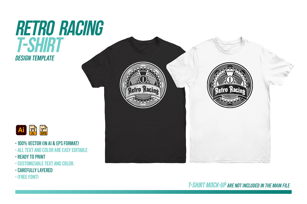 Retro Racing T-Shirt, a Templates & Theme by The Design For Co. (Photo 1 of 3)