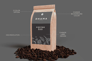 Gusset Coffee Bag Mock Up