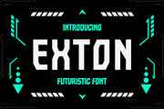 Exton - Futuristic Font, a Font by Typefactoryco (Thumbnail 1 of 7)