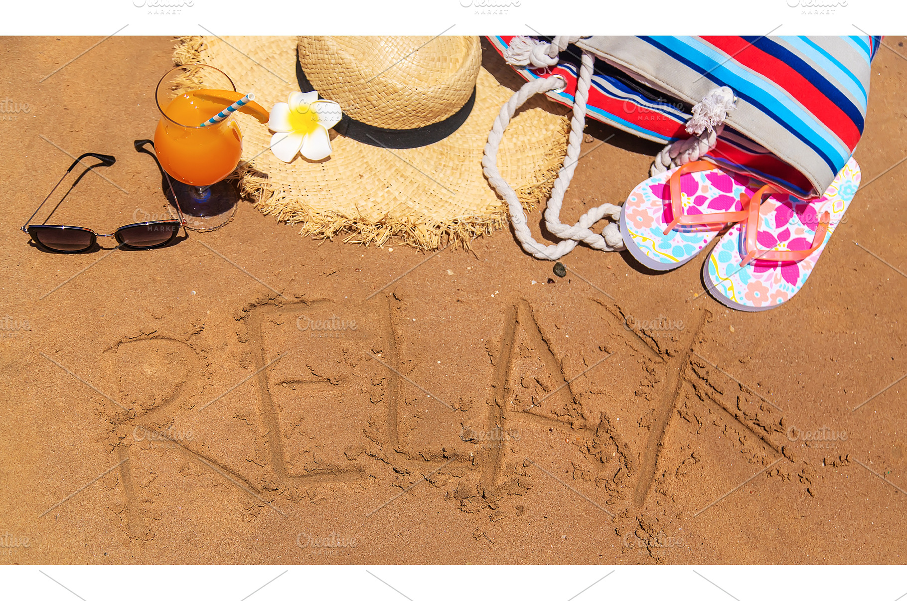 Bag and things for relaxing on the, a Holiday Photo by yanadjana