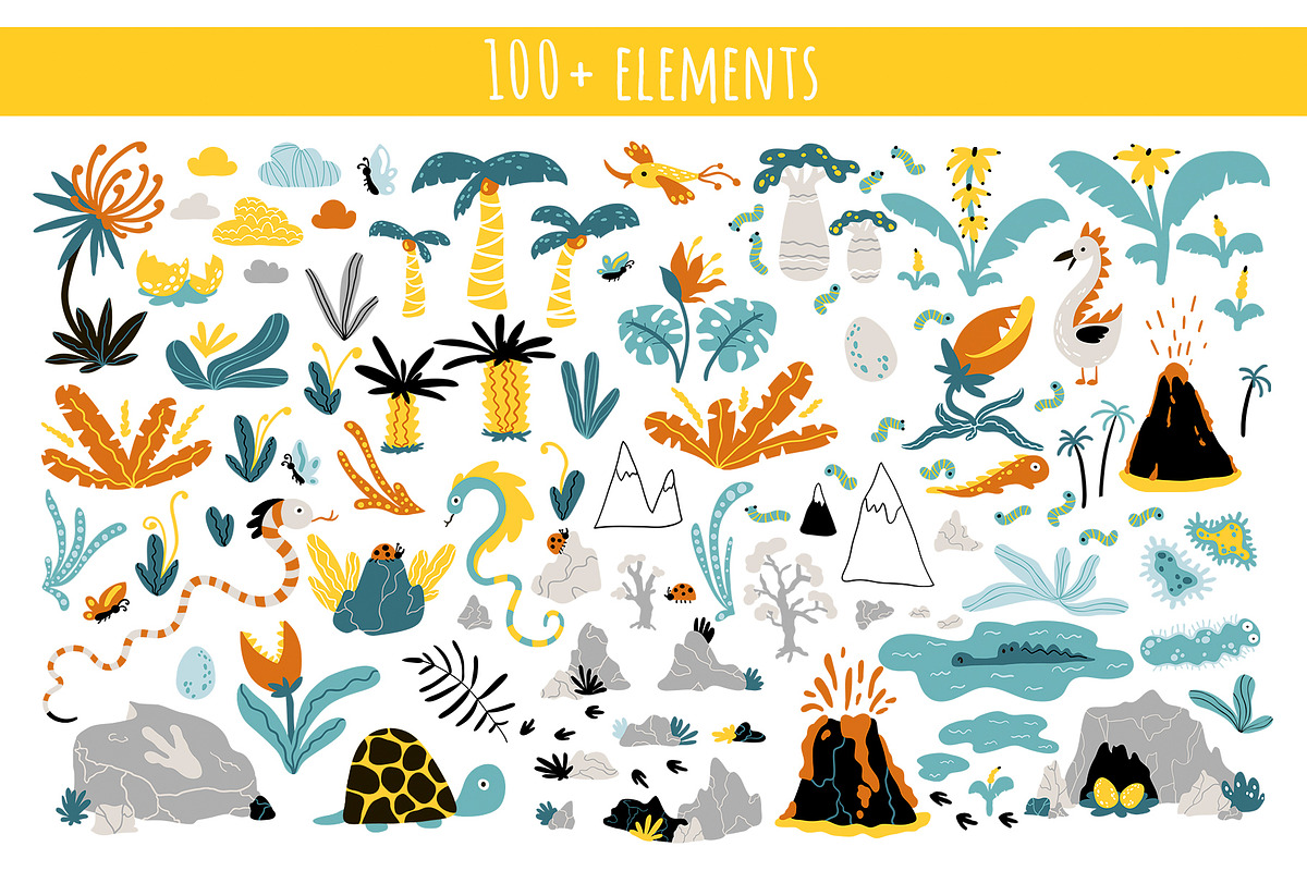 Dino set. Kids print & patterns, an Animal Illustration by Svitlana Kharchuk (Photo 3 of 13)
