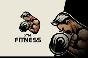 Gym Fitness Character Logo Design