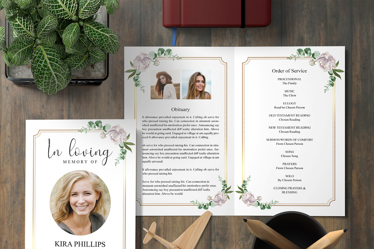 Funeral Program Template, an Invitation Template by TemplatesForest (Photo 2 of 3)