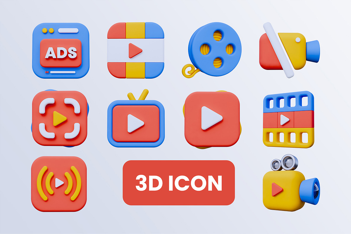 Video 3D Icon Pack #2, an Object 3D Model by deviapuspitasari2 (Photo 2 of 2)